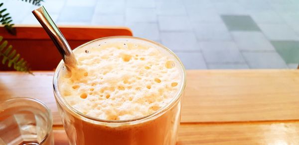 Close-up of coffee on table