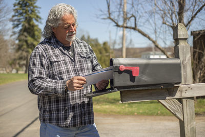 Man checking mail