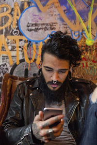 Young man using a cell phone