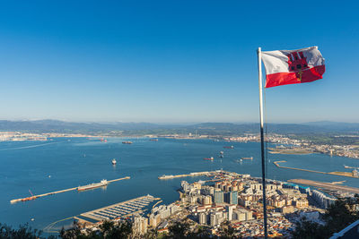 Gibraltar cable car top station overlooking the city