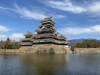 View of matsumoto castle  against sky
