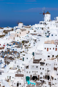 High angle view of townscape against sky