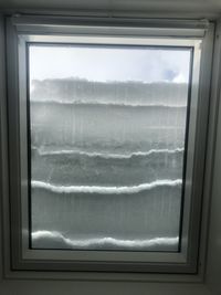 Close-up of snow on window