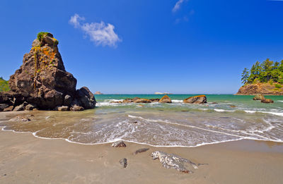 Foam on trinidad beach state park in california