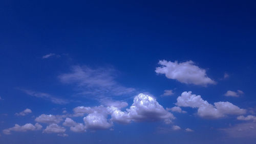 Low angle view of clouds in blue sky