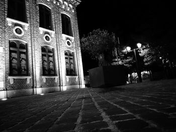 Illuminated temple at night