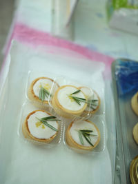 Close up view , white chocolate mousse in a tray