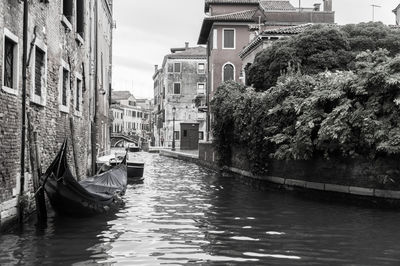 Canal passing through city buildings