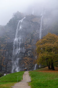 Scenic view of waterfall