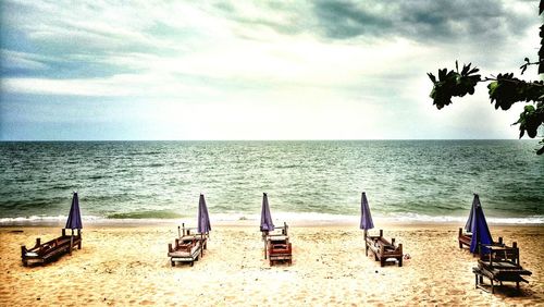 Scenic view of beach against sky