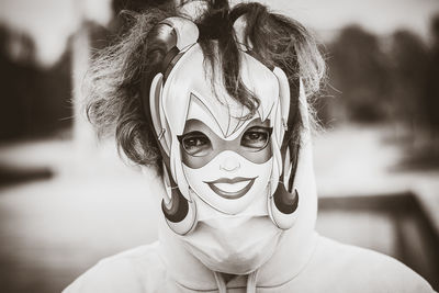 Close-up portrait of smiling girl