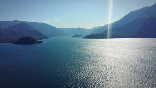 Scenic view of mountains against clear sky