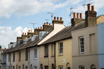 Low angle view of residential buildings against sky