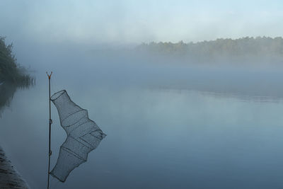 Morning fog on the river while fishing