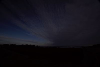 Silhouette landscape against sky at sunset