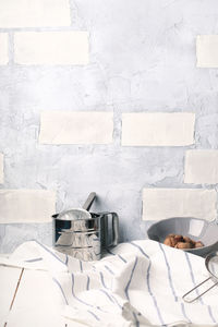 Kitchen light background brickwork white lifestyle