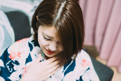 High angle portrait of girl