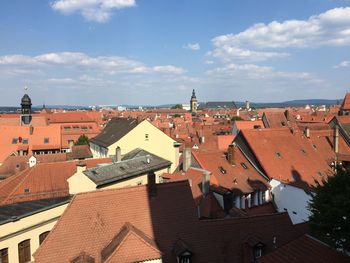 High angle shot of townscape