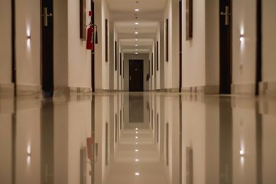 Interior of illuminated building