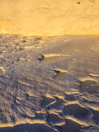 Frozen hot spring during winter at pamukkale