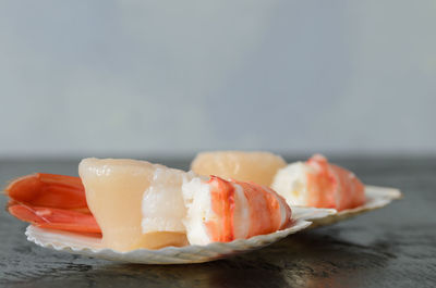 Close-up of ice cream on table