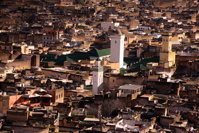 High angle shot of townscape