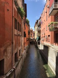 Canal amidst buildings in city against sky