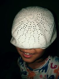 Close-up portrait of smiling boy