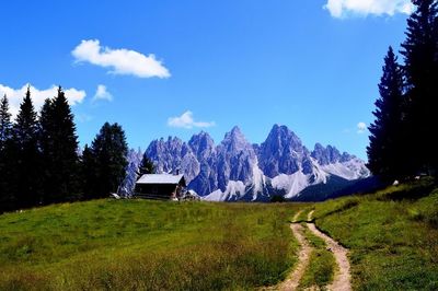 Scenic view of landscape against cloudy sky