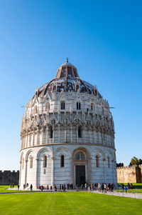 View of historical building against blue sky