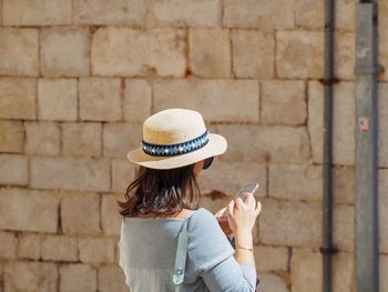 Woman using smart phone