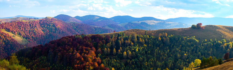 Romanian mountains in autumn season, cindrel mountains, paltinis area, sibiu county, central romania