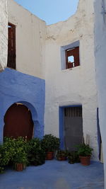 Exterior of building against blue sky