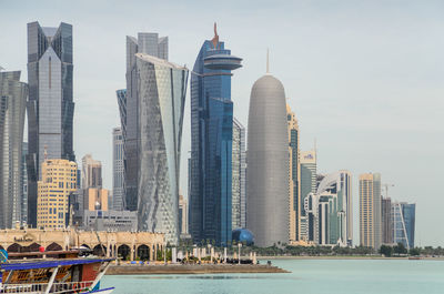 Modern buildings in city against sky