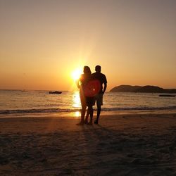 Scenic view of sea at sunset