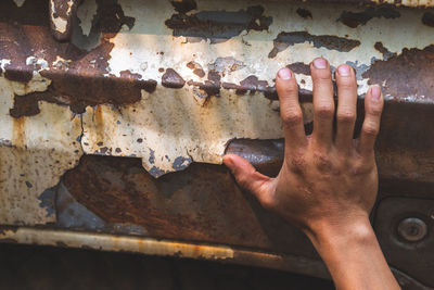 Car rust, hand peeling paint, vintage touch