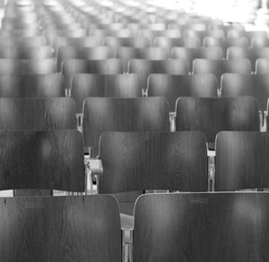 Row of conference chairs in black and white 
