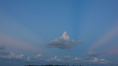 Low angle view of clouds in blue sky