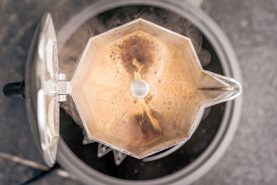 High angle view of coffee