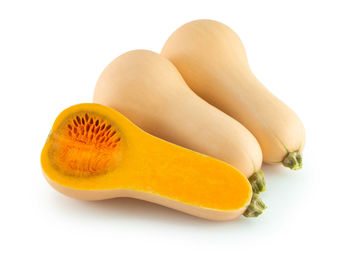 Close-up of orange against white background