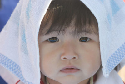 Close-up portrait of cute girl