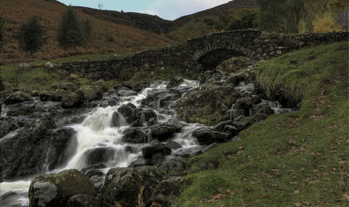 Scenic view of waterfall