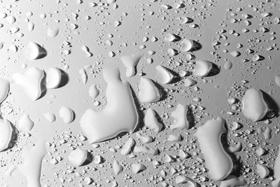 Full frame shot of water drops on glass