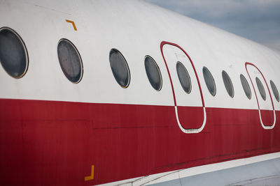 Circular windows of airplane