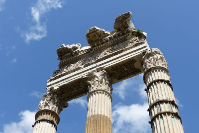 Low angle view of historical building against sky