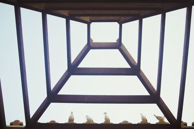 Low angle view of bridge against clear sky