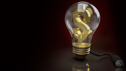 Close-up of illuminated light bulb