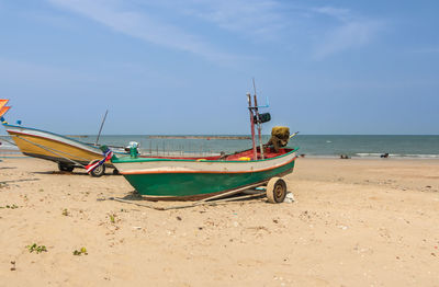 View of boats in sea