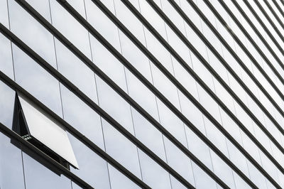 Low angle view of skylight in building