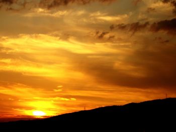 Scenic view of dramatic sky during sunset